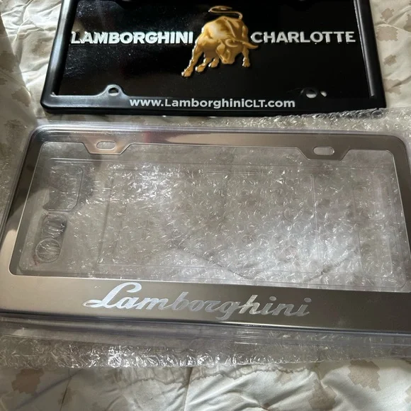 Lamborghini License Plate Frame Stainless Steel with Laser Engraved